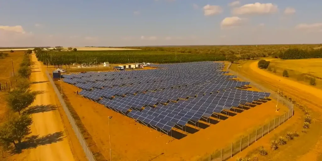 Marble Hall Solar Farm ariel view of solar panels